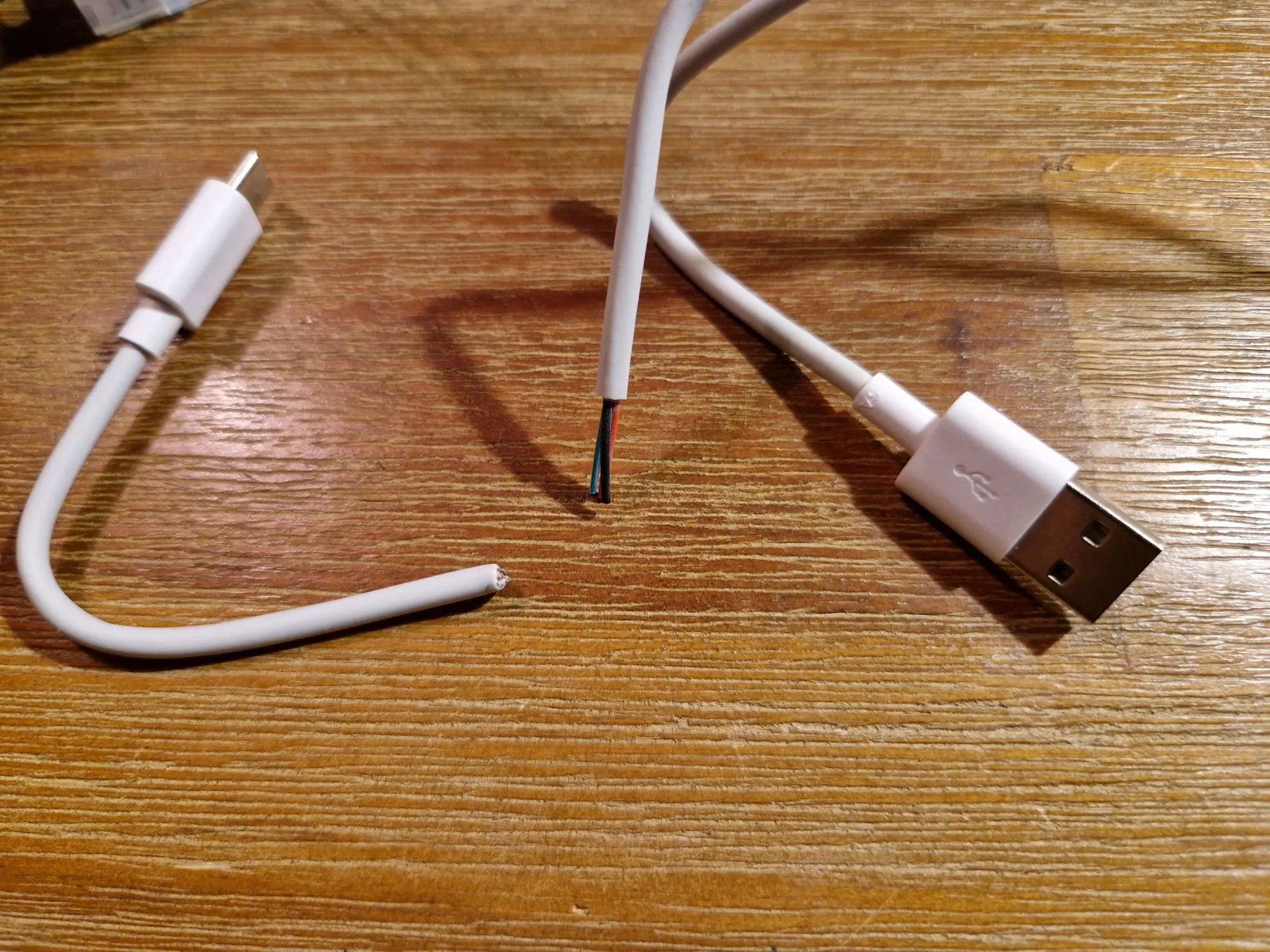 Stripped USB cable